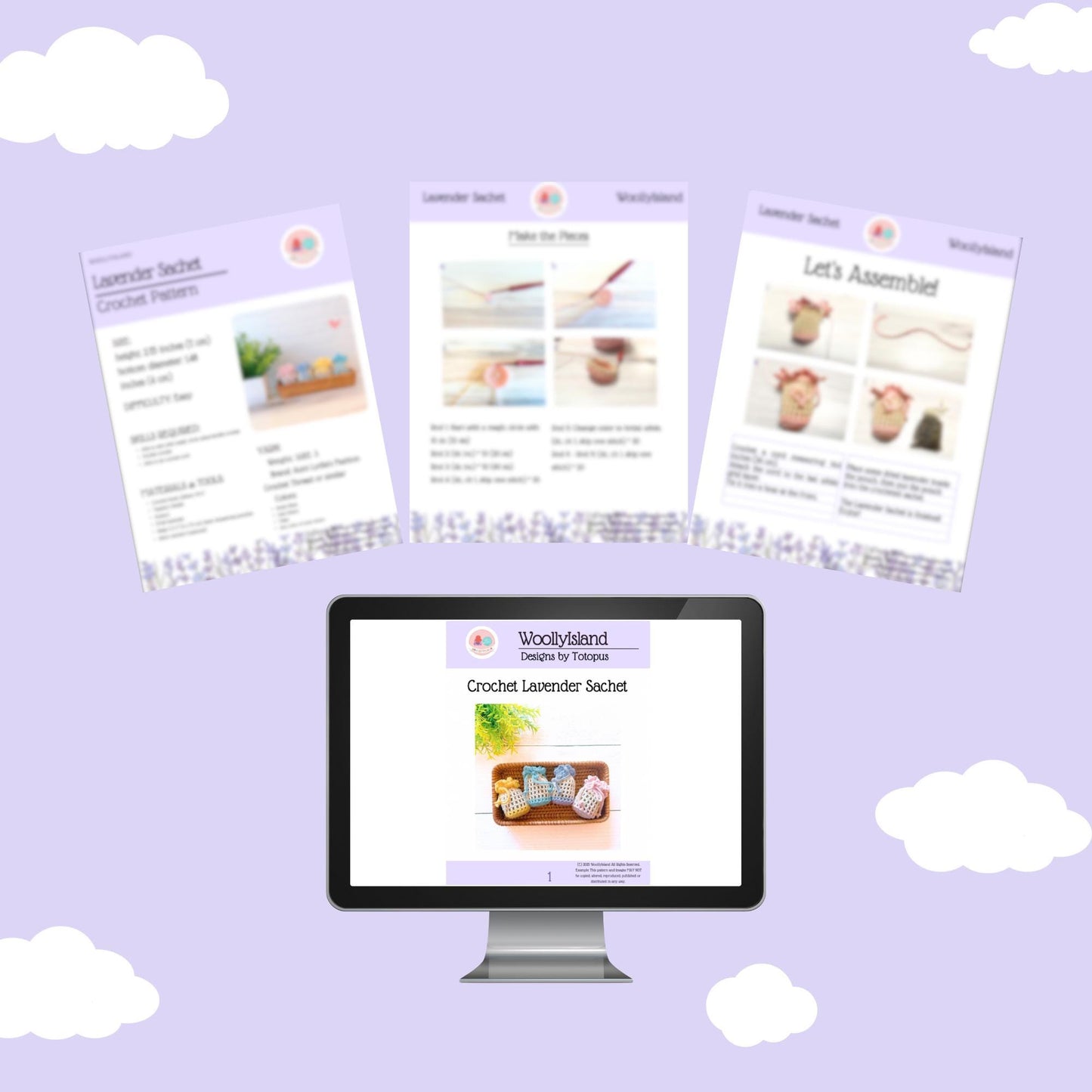 Crochet Lavender Sachet Pattern: Elegant DIY Home Decor (PDF Download)