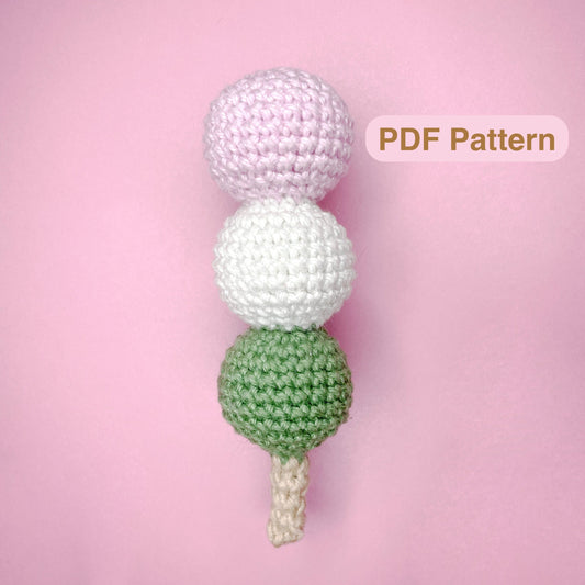 Crochet Kawaii Dango Pattern: No-Sew Beginner Project (PDF Pattern)