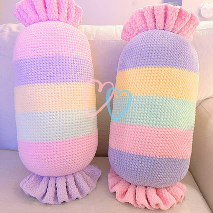 Crochet Candy Cushion Pattern: Big Pastel Pillow, Y2K Home Decor (PDF Pattern)