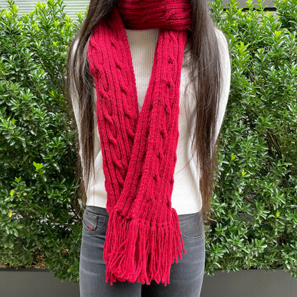 Reversible Cable Scarf Knitting Pattern – Easy Beginner Knit (PDF Pattern)