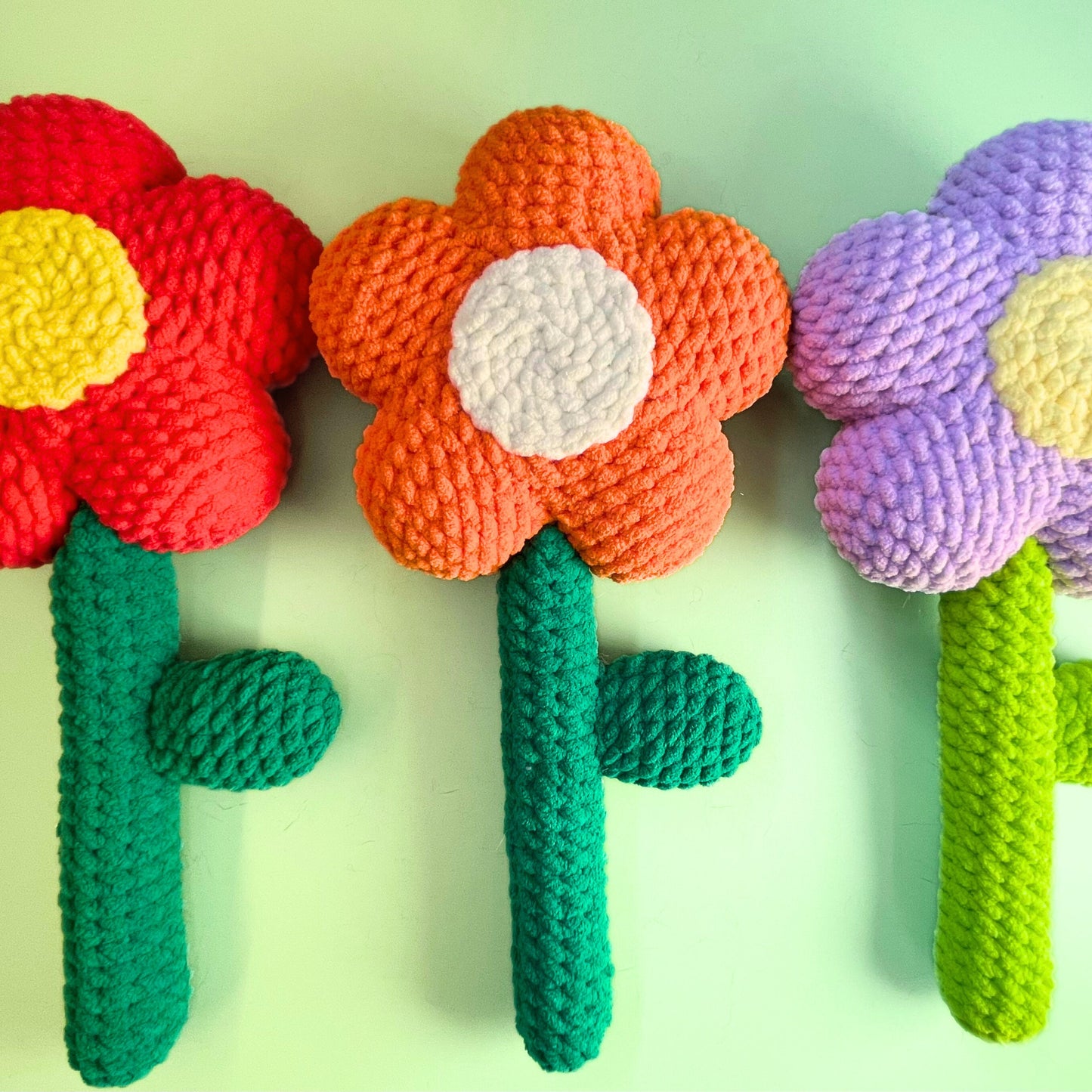 Crochet Fluffy Flower Plushie Pattern: Amigurumi Home Decor (PDF)