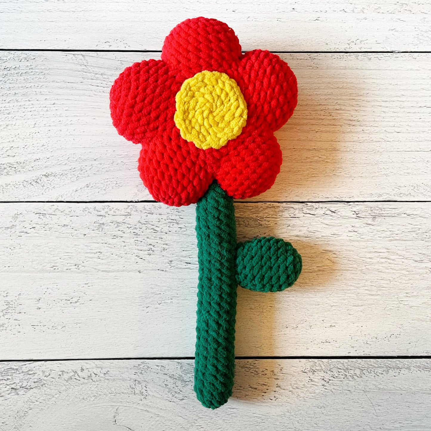 Crochet Fluffy Flower Plushie Pattern: Amigurumi Home Decor (PDF)
