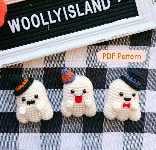 Halloween Crochet Ghost Magnet Pattern | Beginner Amigurumi (PDF Pattern)