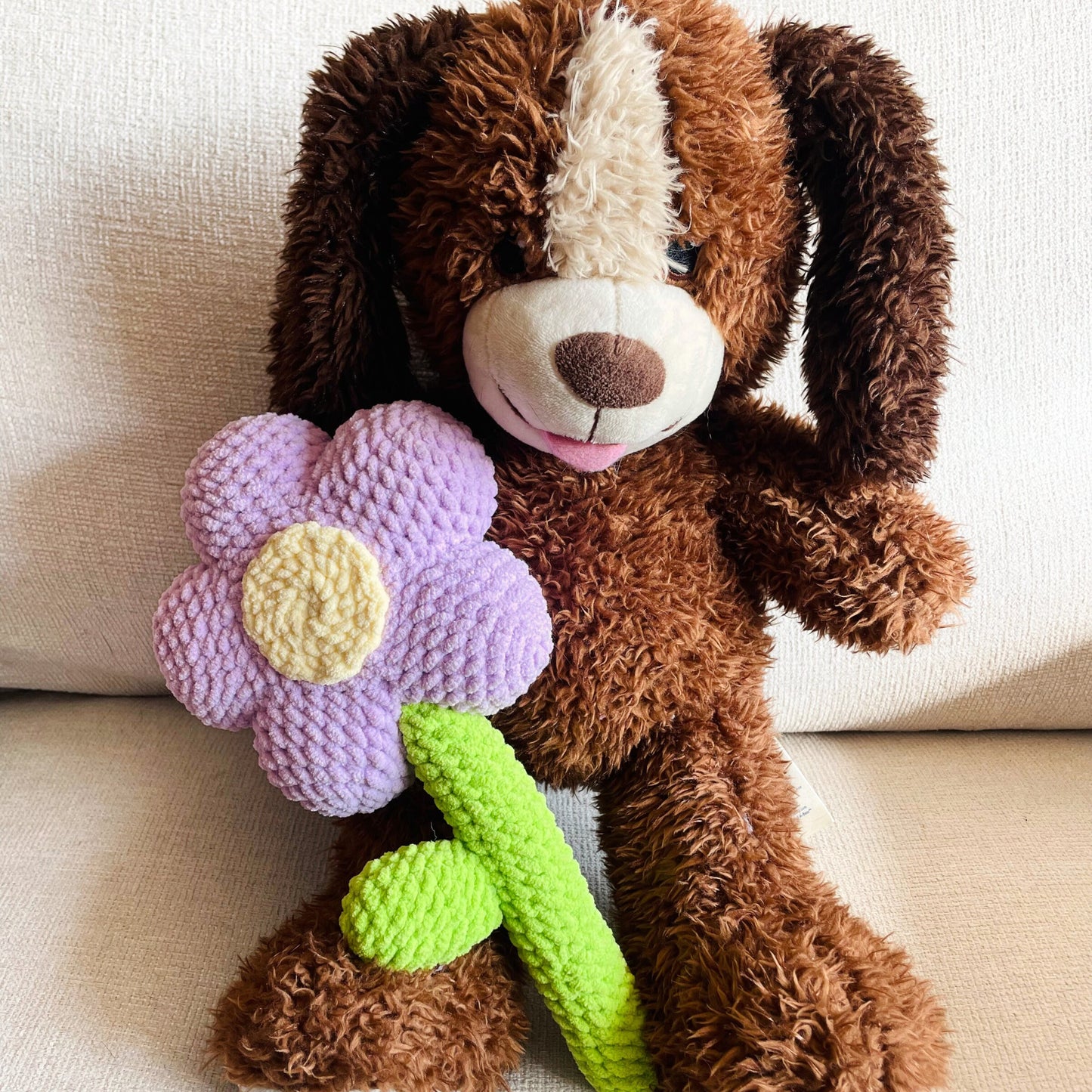 Crochet Fluffy Flower Plushie Pattern: Amigurumi Home Decor (PDF)