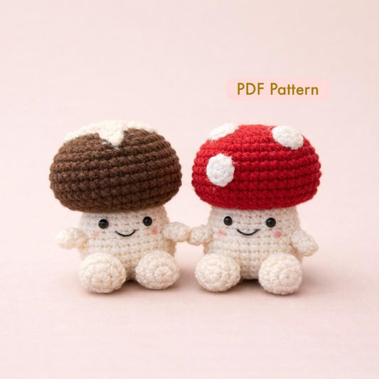 Kawaii Mushroom Crochet Pattern | Amigurumi Desk Pet | Toadstool (PDF Pattern)